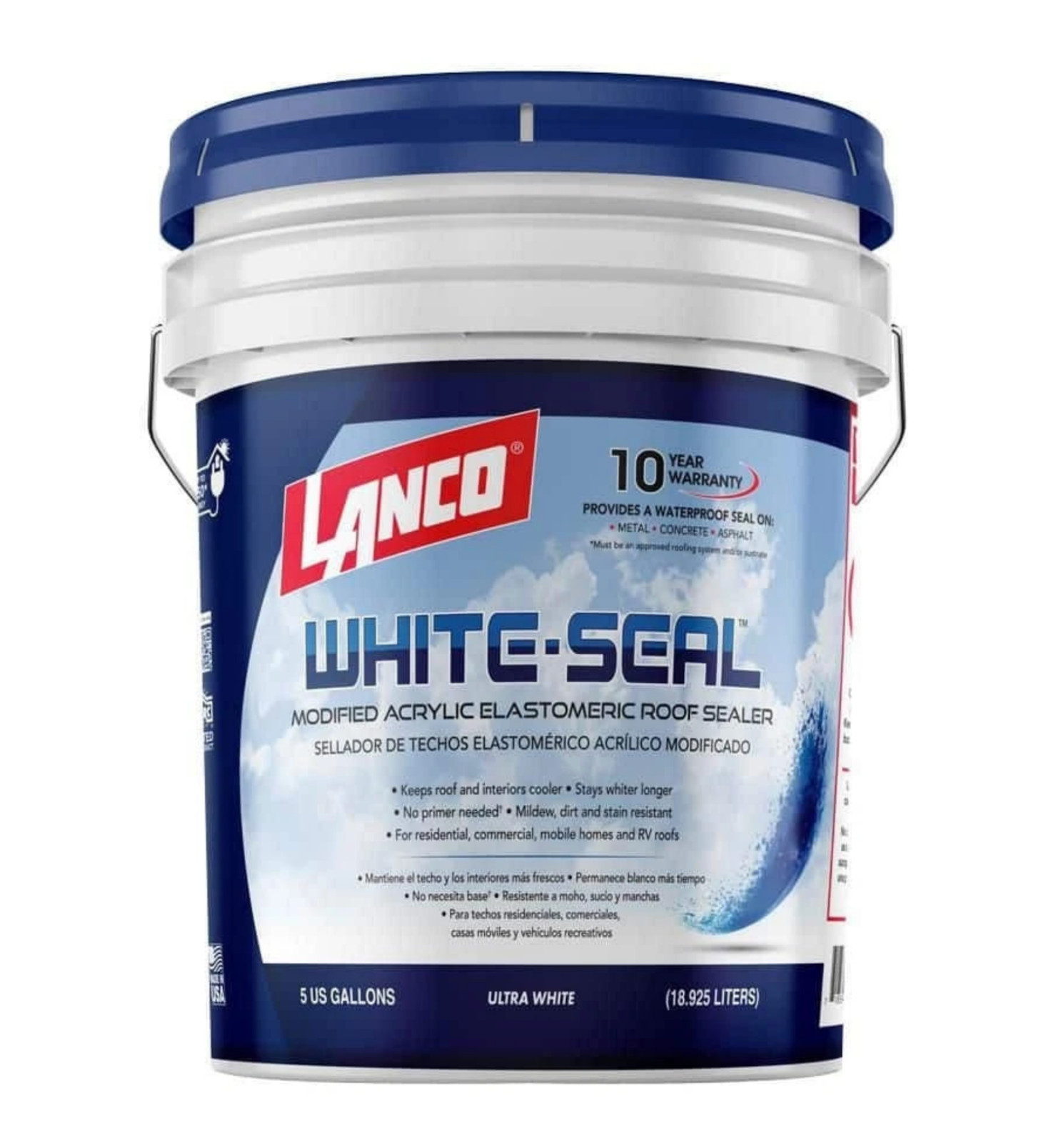 ELASTOMERIC ROOF SEALER 5 Gallon White Coating Waterproof Rubberized Cool RV NEW