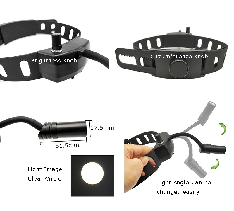 5W Surgical Headlight Dental LED Headlamp Head Band Portable Medical Front Light