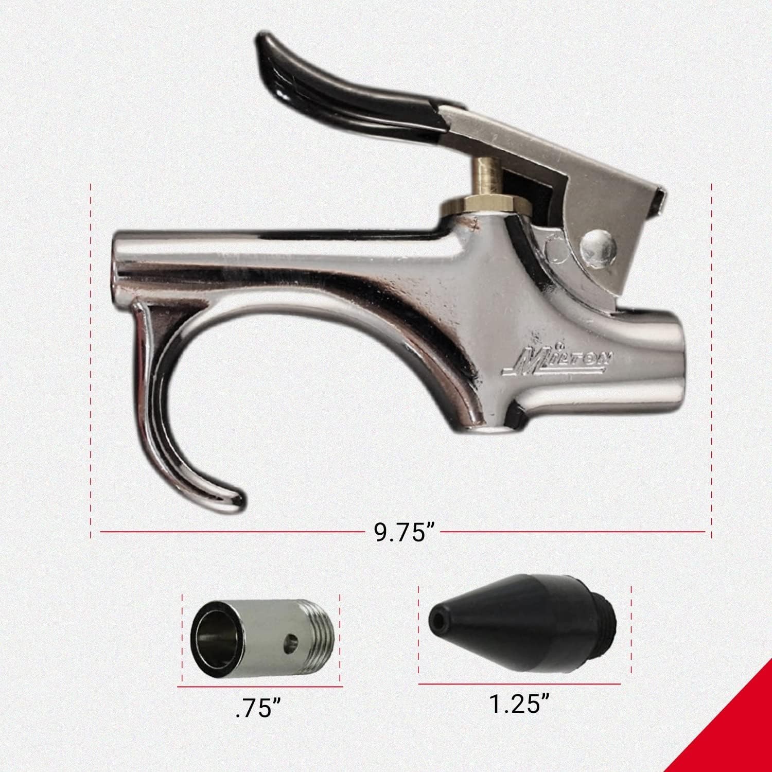Milton S-153 1/4″ NPT Lever Style Blow Gun, Single, United States