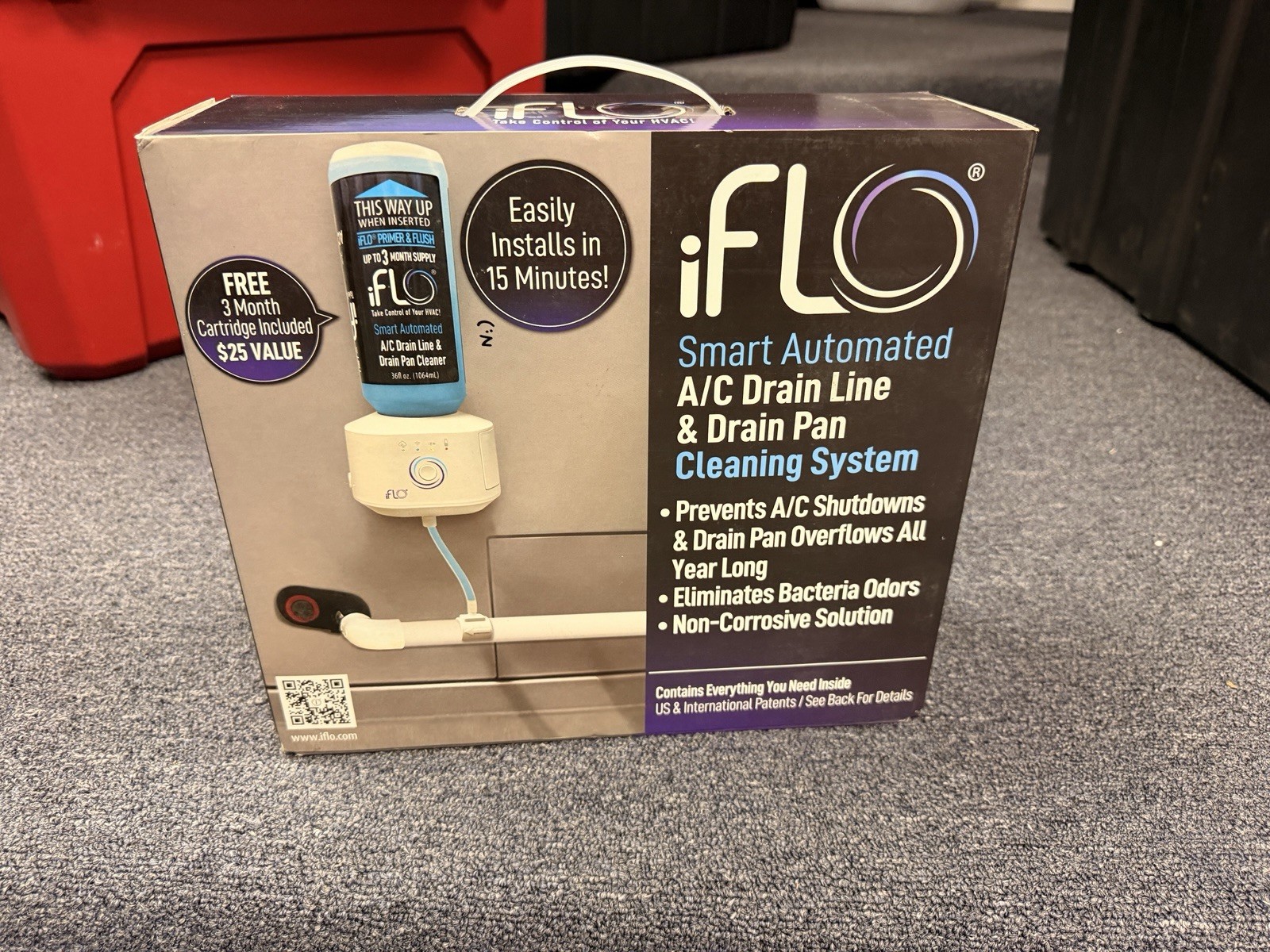 iFLO Purple Smart Automated A/C Drain Line Cleaner IFLOKIT01 – UPC 180104001018
