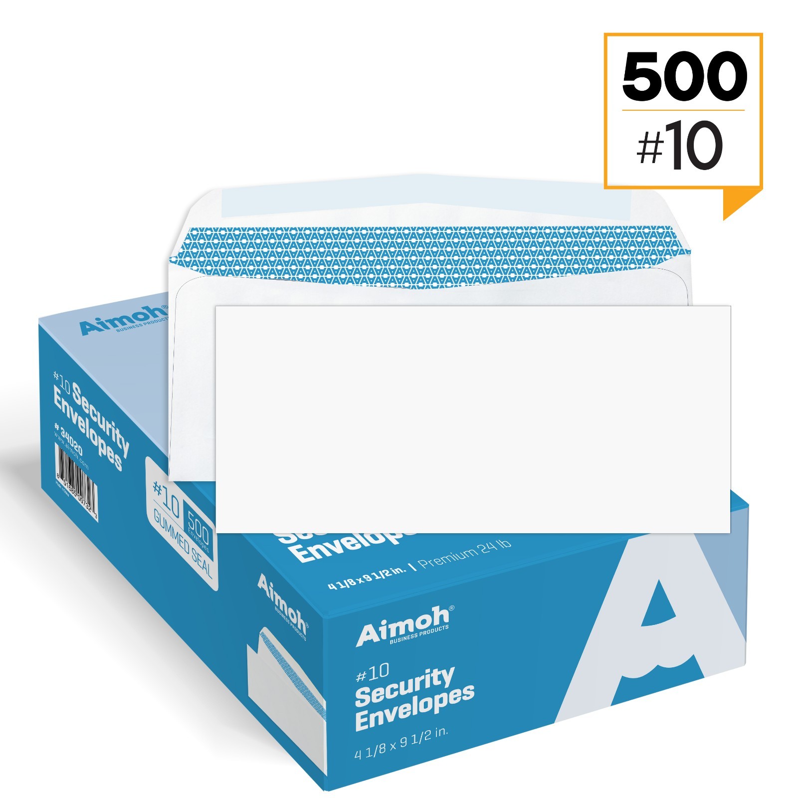 500#10 Security White Envelopes – GUMMED Seal, Windowless Design, Premium Securi