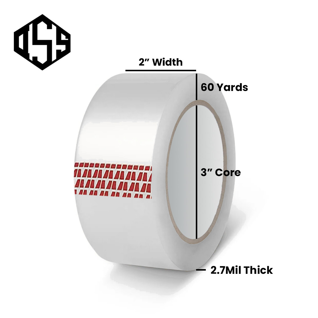 Heavy Duty Packaging Tape, 2.7 Mil (Thick and Strong), 2inch x 60yards Per Roll