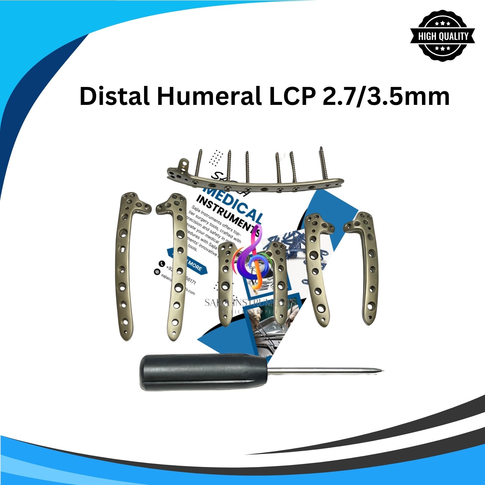 NEW DISTAL HUMERUS SUPPORT LCP L/R 2.7/3.5mm ORTHOPEDIC INSTRUMENTS by SAJLA