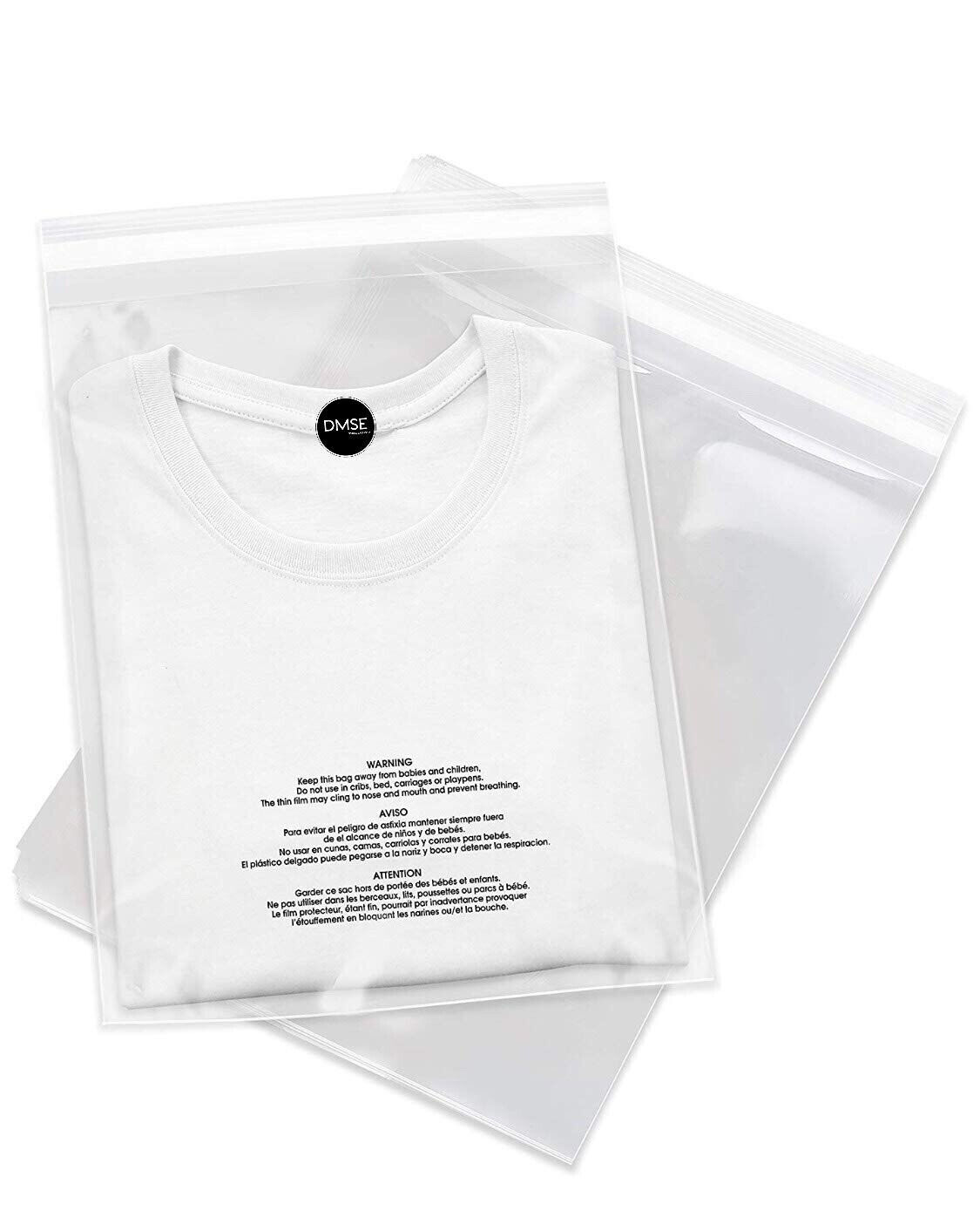 Poly Bags Resealable Suffocation Warning Clear Merchandise 1.5 mil Shirt Apparel
