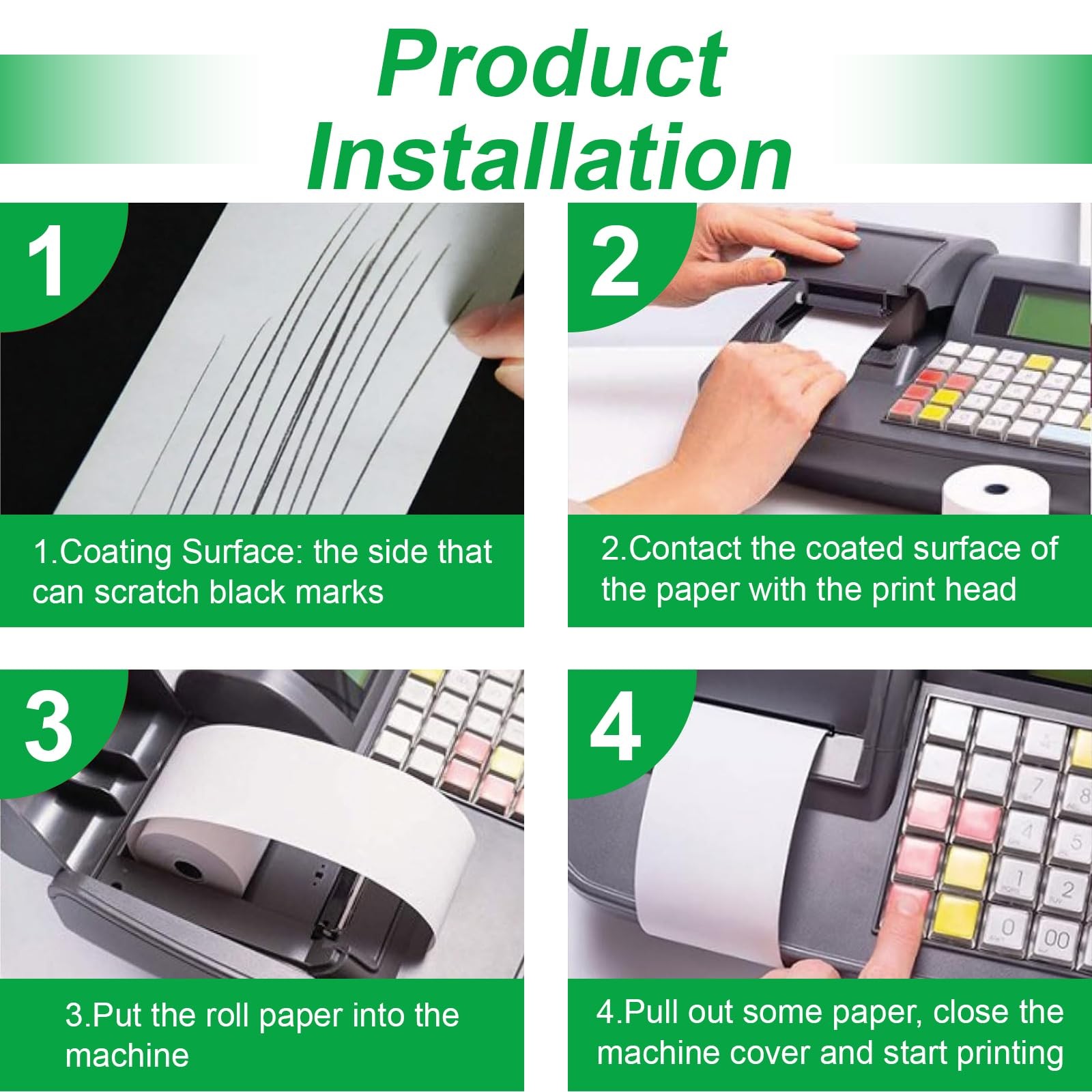 Thermal Paper Rolls 2.25 X 50 Ft, 5 Rolls Credit Card Paper Thermal 2 1/4″ X 50′