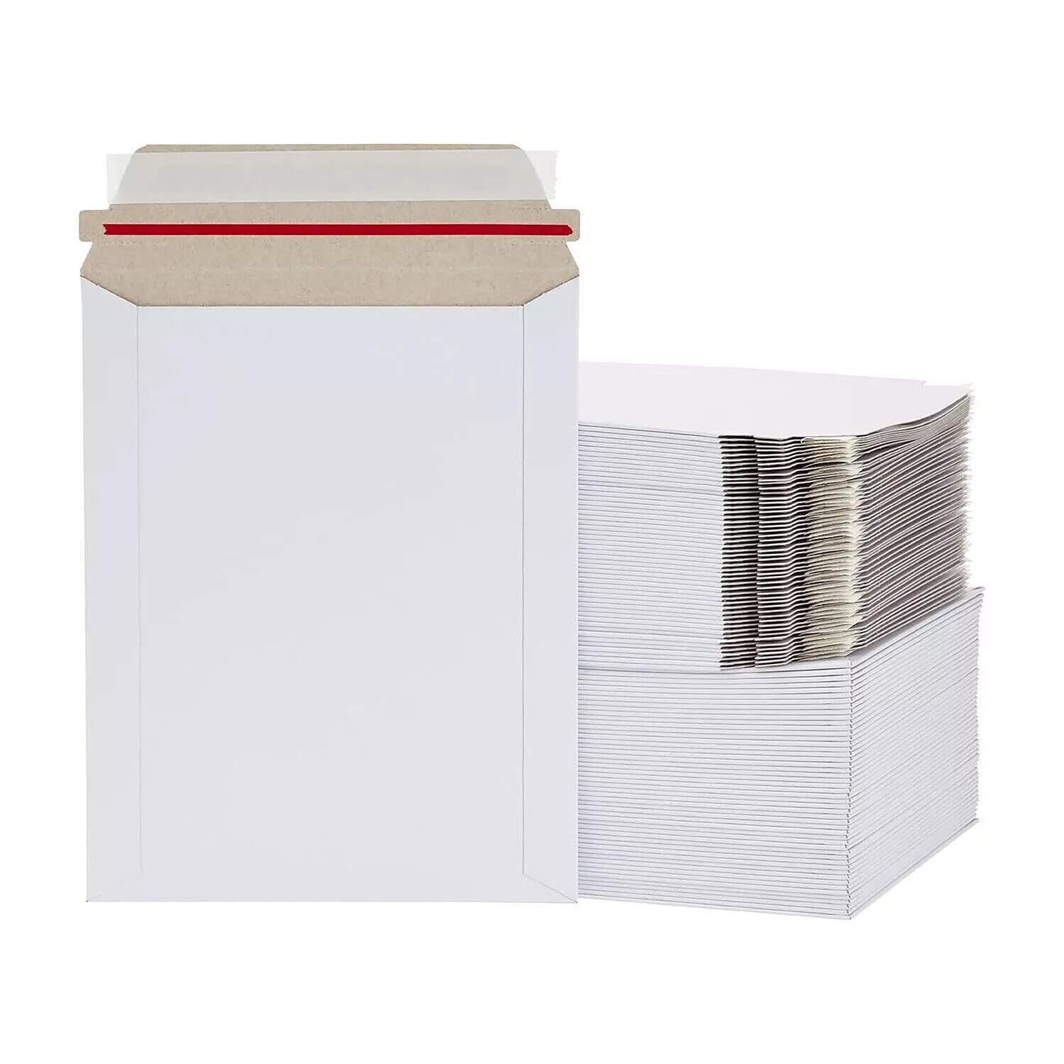 100-400 White Rigid Photo Document Mailer Flat Cardboard Stayflat Envelope 28 pt