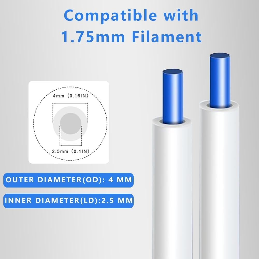 5M (16.4ft) PTFE Teflon Tube for 1.75mm Filament : 2.5mm ID×4mm OD Bowden Tub…