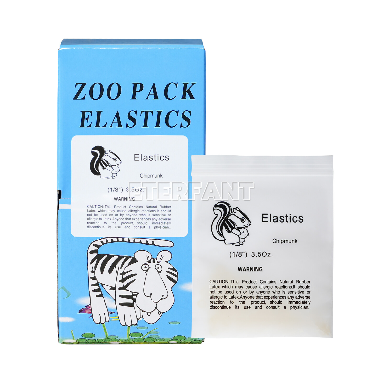 2xETERFANT Dental Ortho Elastics Rubber Bands Latex Braces 3.5oz 1/8(Chipmunk)