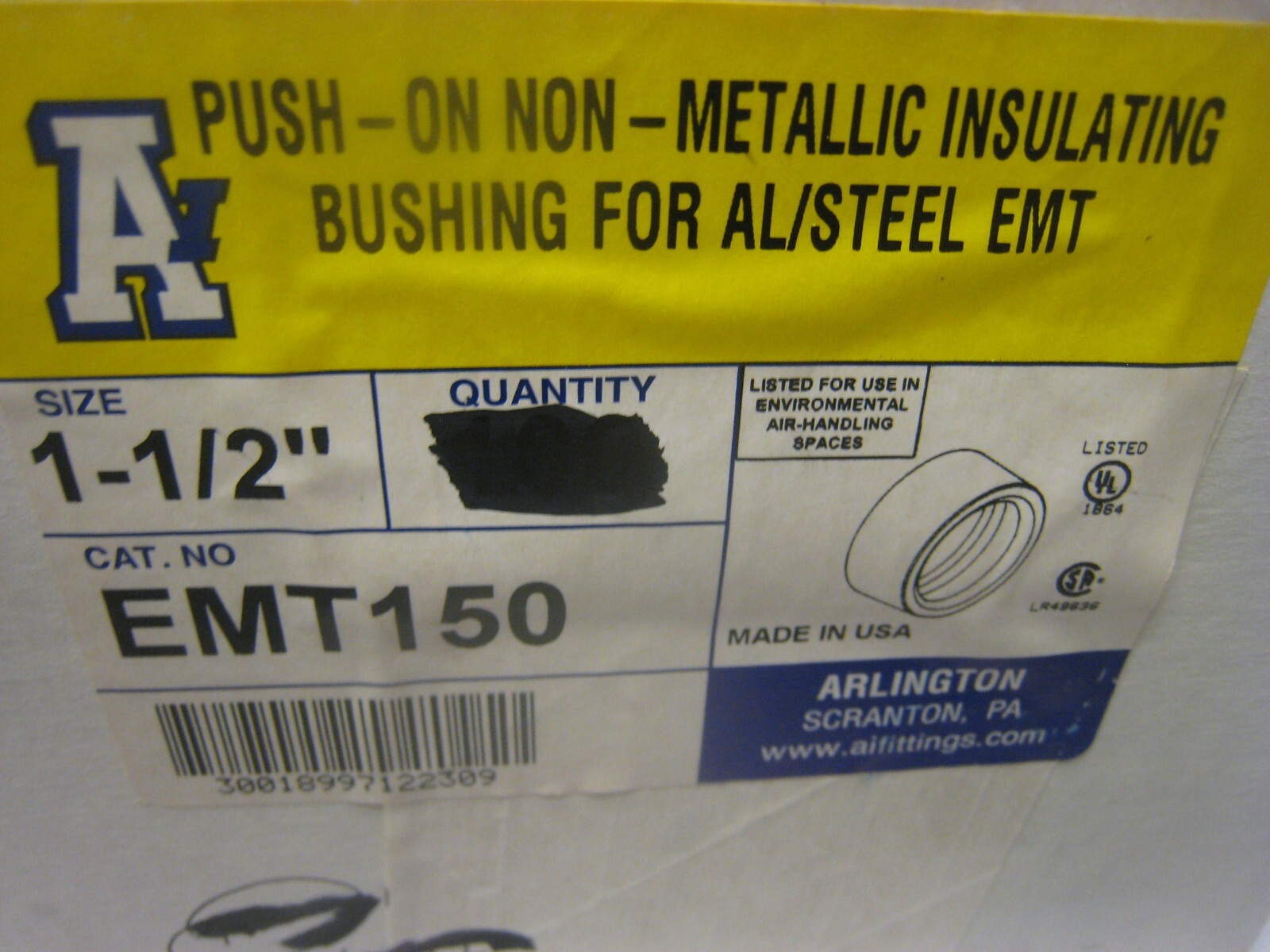 Lot of 20 yes 20 Arlington EMT150 Insulating Bushing 1 1/2in